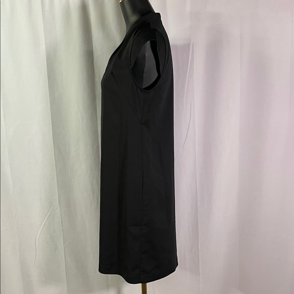 Ann Taylor Factory Black Split V-Neck Cap Sleeve Shift Dress - Picture 2 of 16